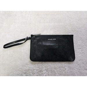 Michael Kors Black Pebbled Leather Wristlet Wallet